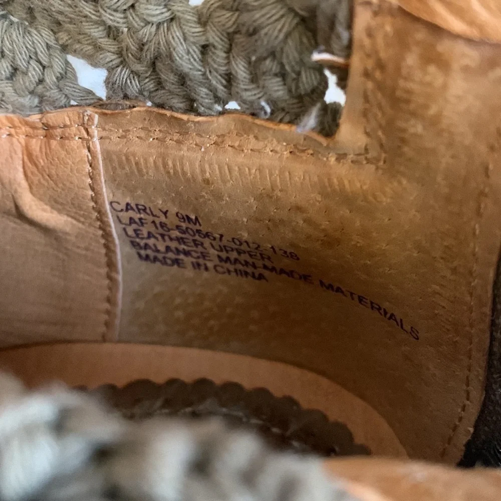 LATIGO Carly tan taupe Brown Leather Knit Crochet booties ankle Boots
